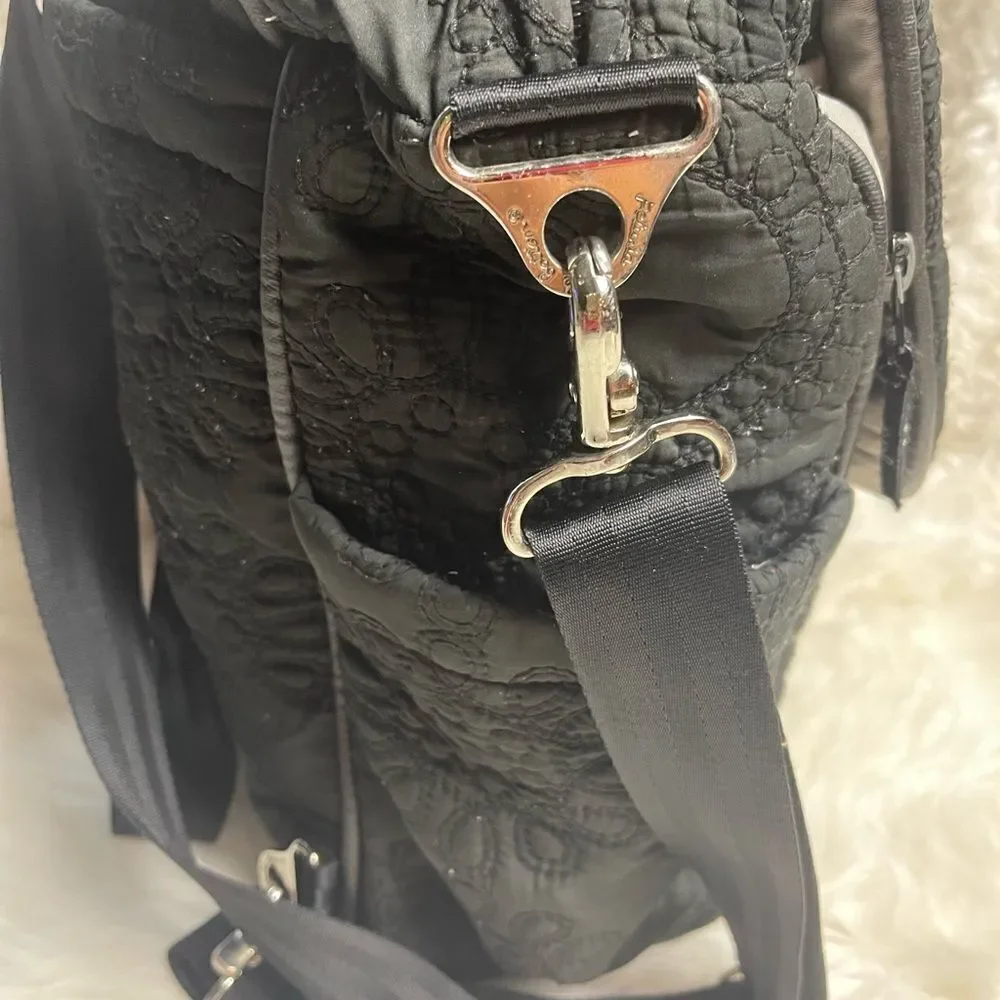 Petunia Pickle Bottom Quilted Black reversible backpack/shoulder diaper bag